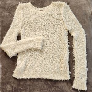 Free People Ivory Soft Knit Sweater Size Medium Bell Sleeves